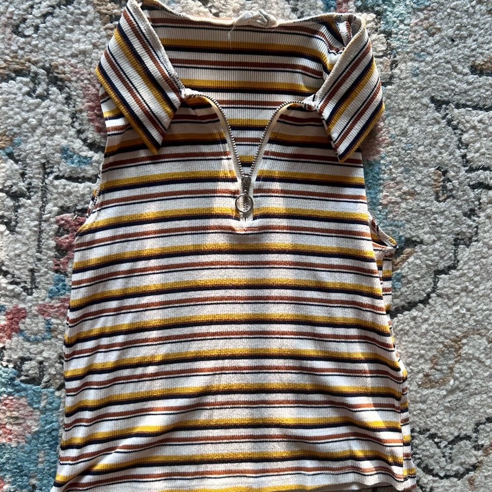 Sky and Sparrow Brown and White Fitted Polo Shirt